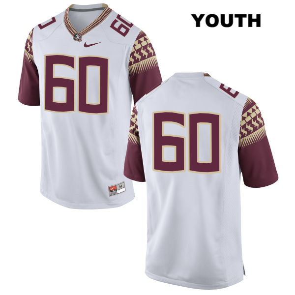 Youth NCAA Nike Florida State Seminoles #60 Andrew Boselli College No Name White Stitched Authentic Football Jersey EER8269TV